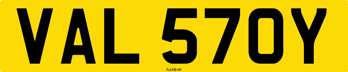 VAL 570Y Number Plate