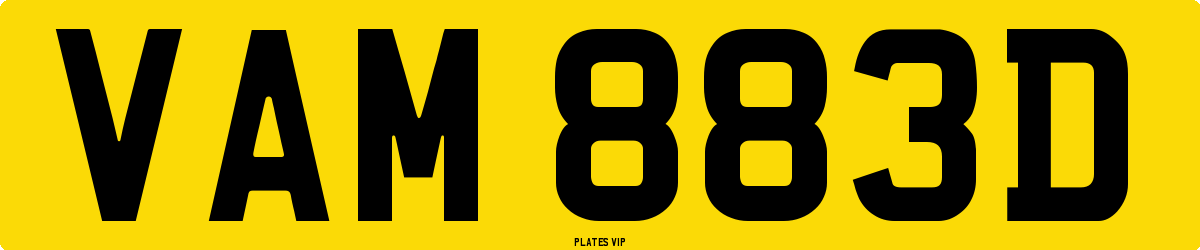 VAM 883D Number Plate