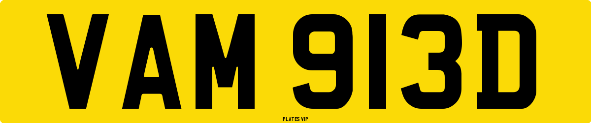 VAM 913D Number Plate