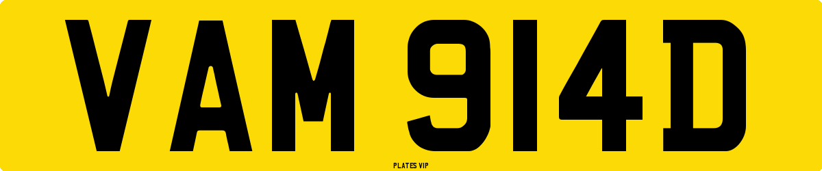 VAM 914D Number Plate