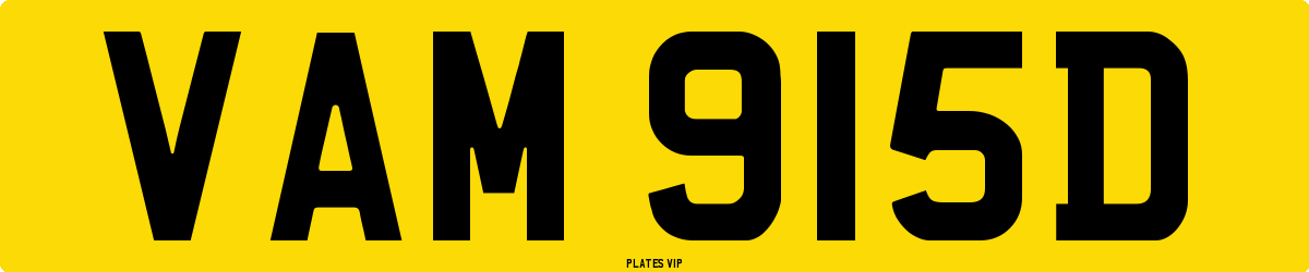 VAM 915D Number Plate