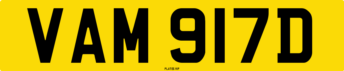 VAM 917D Number Plate