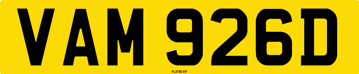 VAM 926D Number Plate