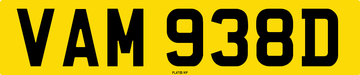 VAM 938D Number Plate