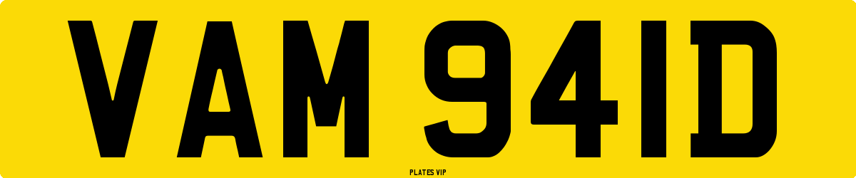 VAM 941D Number Plate