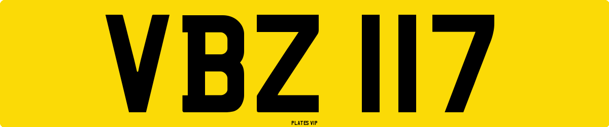 VBZ 117 Number Plate