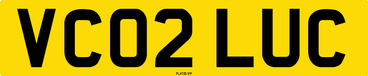 VC02 LUC Number Plate