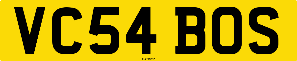VC54 BOS Number Plate