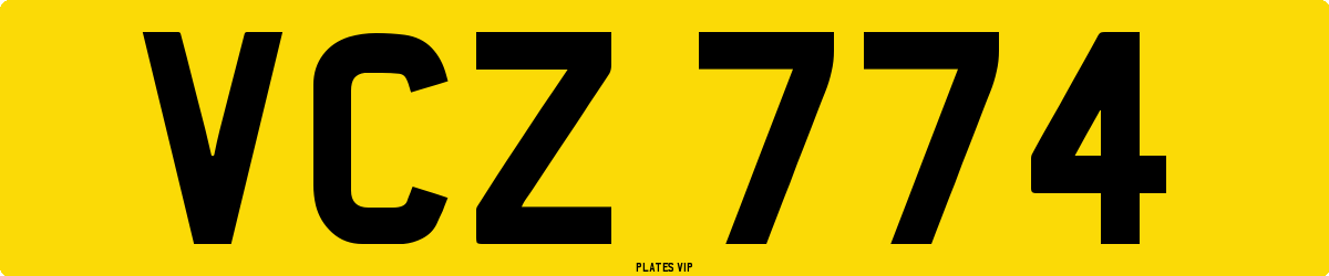 VCZ 774 Number Plate