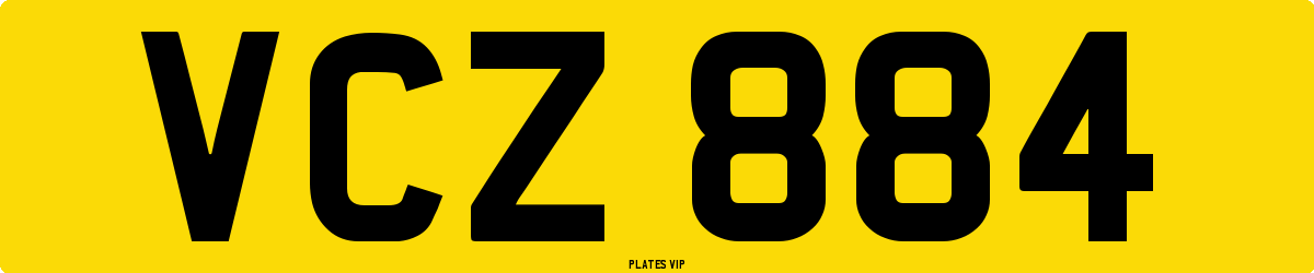 VCZ 884 Number Plate