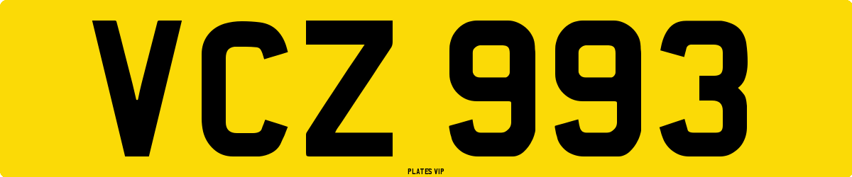 VCZ 993 Number Plate