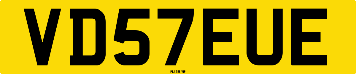 VD 57 EUE Number Plate