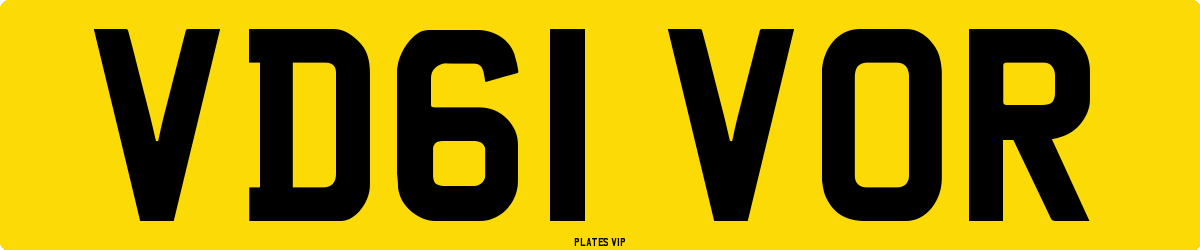 VD61 VOR Number Plate