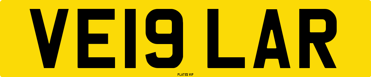 VE19 LAR Number Plate