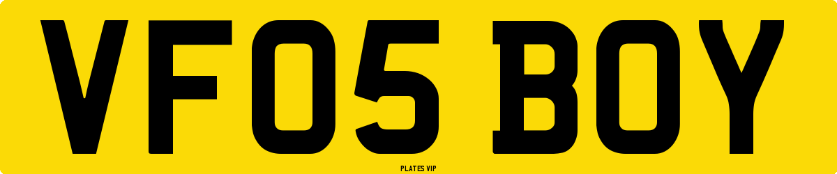 VF05 BOY Number Plate