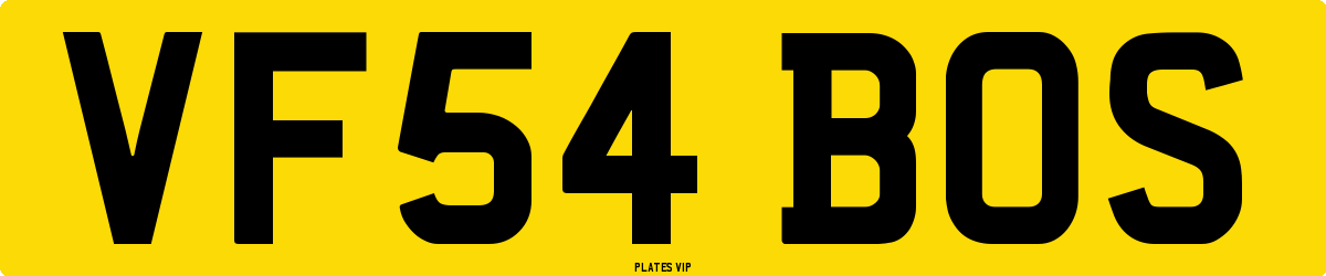 VF54 BOS Number Plate