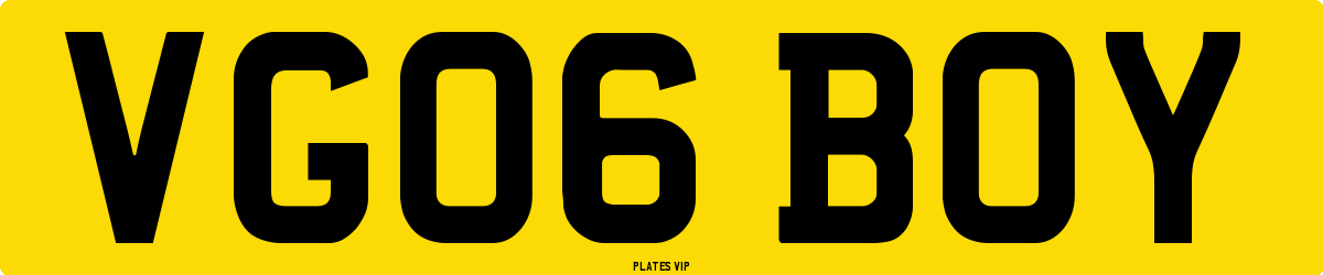 VG06 BOY Number Plate