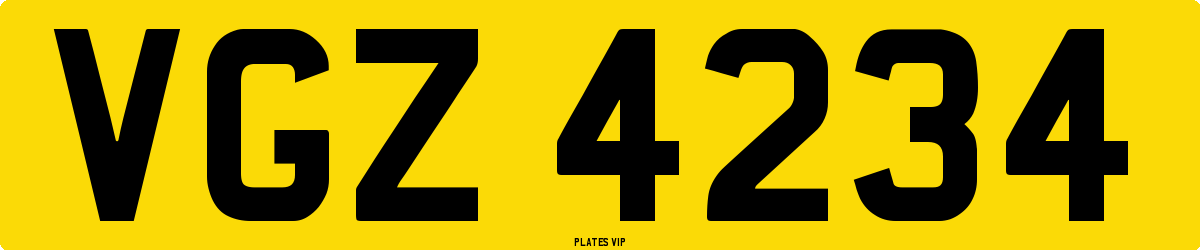VGZ 4234 Number Plate