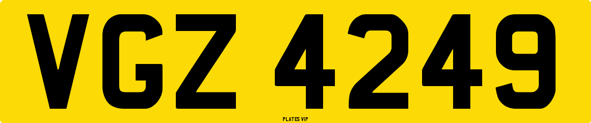 VGZ 4249 Number Plate