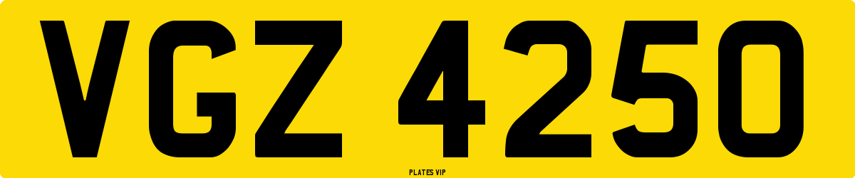 VGZ 4250 Number Plate