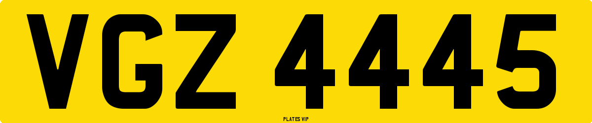 VGZ 4445 Number Plate