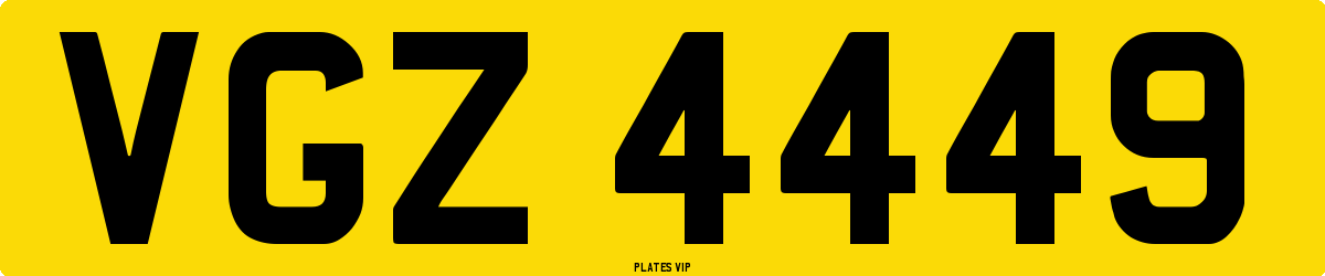 VGZ 4449 Number Plate