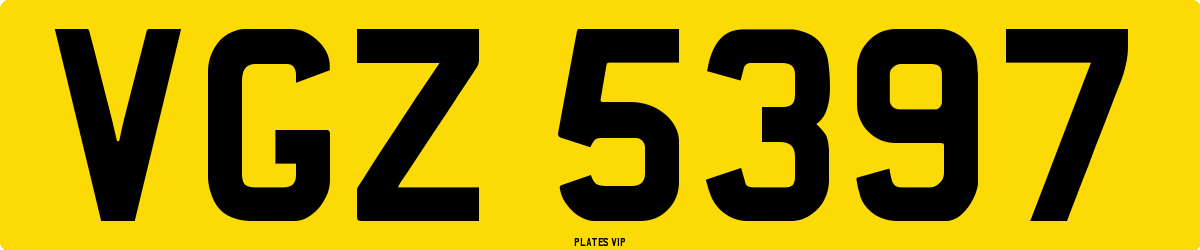 VGZ 5397 Number Plate