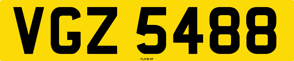 VGZ 5488 Number Plate
