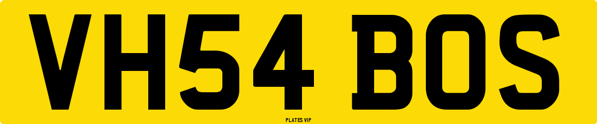 VH54 BOS Number Plate