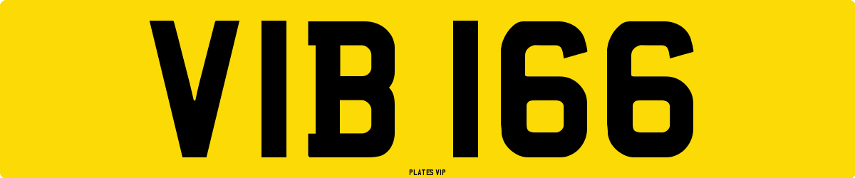 VIB 166 Number Plate