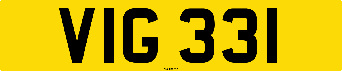 VIG 331 Number Plate