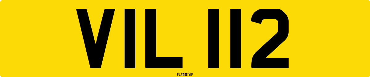 VIL 112 Number Plate