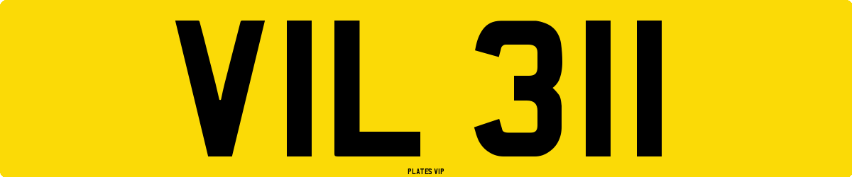 VIL 311 Number Plate