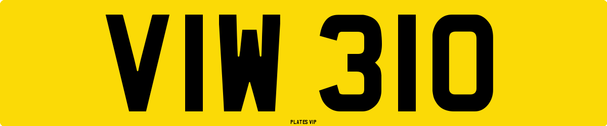 VIW 310 Number Plate