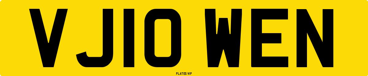 VJ10 WEN Number Plate