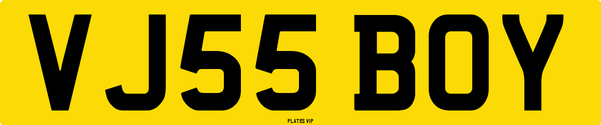 VJ55 BOY Number Plate