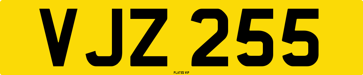 VJZ 255 Number Plate