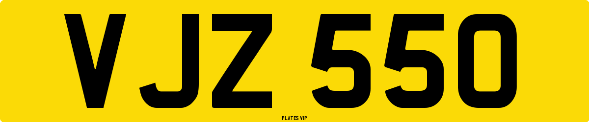 VJZ 550 Number Plate