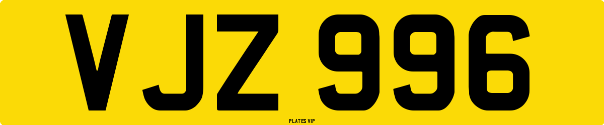 VJZ 996 Number Plate
