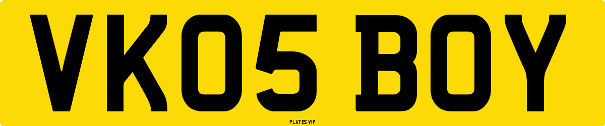 VK05 BOY Number Plate