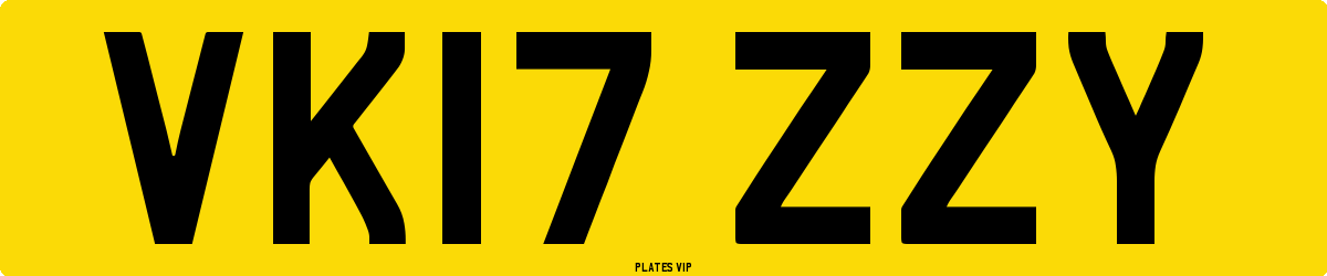 VK17 ZZY Number Plate