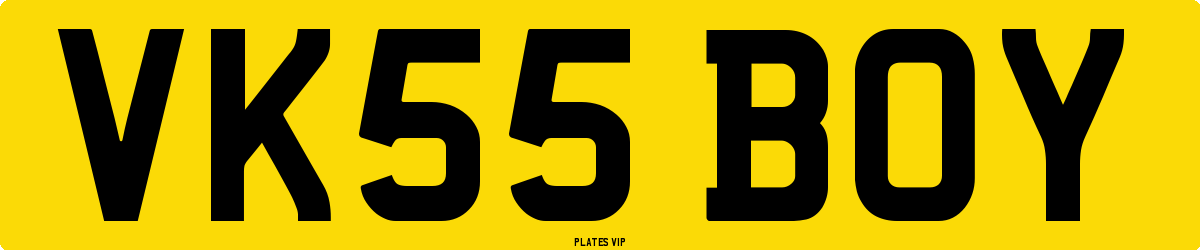 VK55 BOY Number Plate