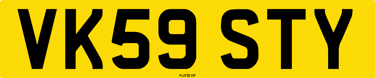 VK59 STY Number Plate