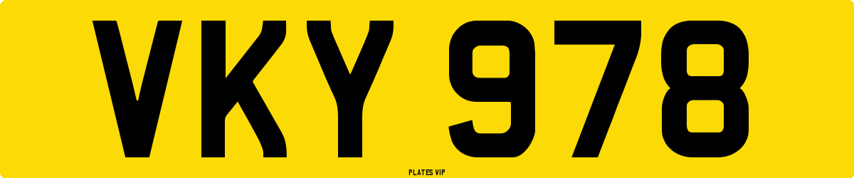 VKY 978 Number Plate