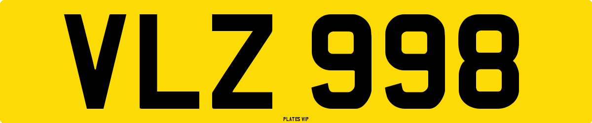 VLZ 998 Number Plate