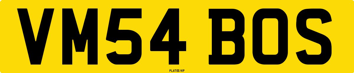 VM54 BOS Number Plate