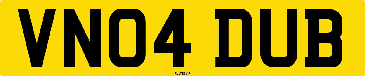 VN04 DUB Number Plate