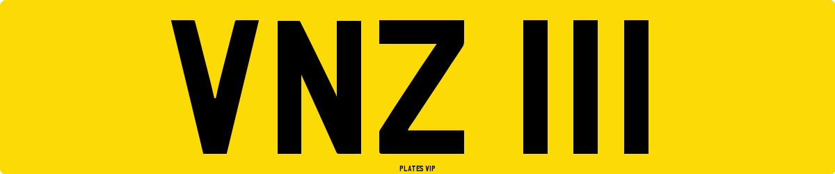 VNZ 111 Number Plate