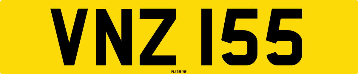 VNZ 155 Number Plate