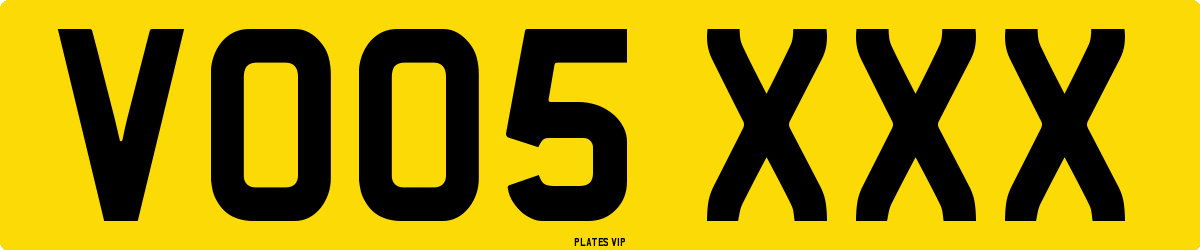 VO05 XXX Number Plate